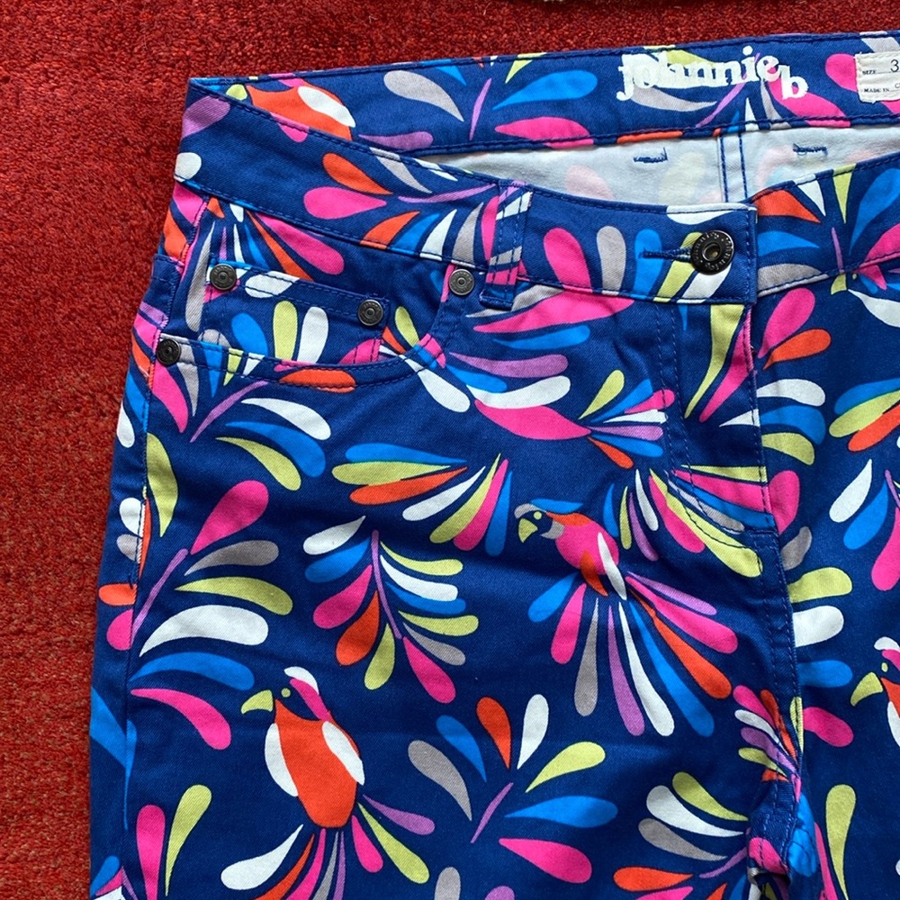 Johnnie B  by Boden Skinny Jeans Mid-Rise  Multicolor Birds 32L - Picture 3 of 4